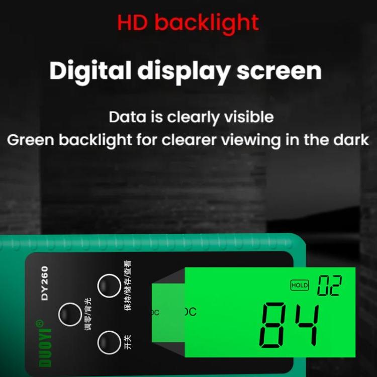 Green clamp meter tester with HD backlit digital display and large LCD reading