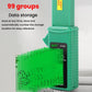 Green clamp meter tester showing data storage feature with LCD screen
