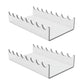 Two clear acrylic makeup brush storage stands with curved slots, shown together
