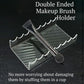Clear acrylic double-ended makeup brush holder with two curved brush rests