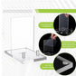 Clear acrylic plate stand with upright panel, base tray, and non-slip bottom