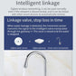 Water leak detector sensor with linkage diagram to smart valve components