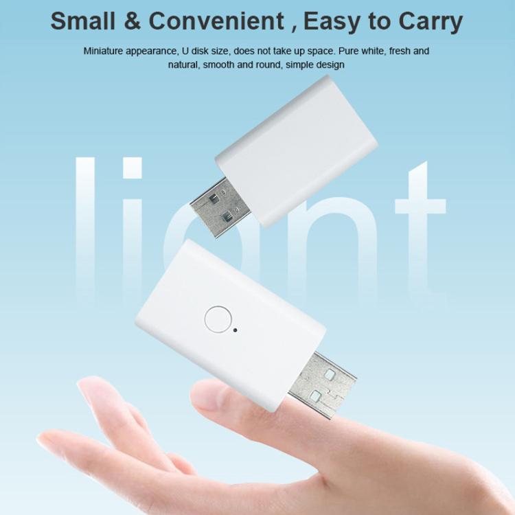 White Zigbee USB signal extender small compact repeater shown held in a hand