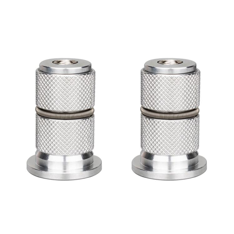 Bicycle fork expansion core screw pair with knurled silver alloy sleeves
