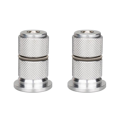 Bicycle fork expansion core screw pair with knurled silver alloy sleeves