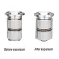 Bicycle fork expansion core sleeves shown assembled with knurled texture
