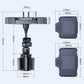 Car rotating tray and phone holder dimensions diagram, black and gray parts