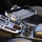 Car console mounted rotating tray with phone holder and base stand, dark gray