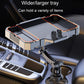 Wider car rotating tray on dashboard mount with adjustable base, black and gray