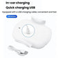 White car sun visor vanity mirror with LED lights and USB charging cable