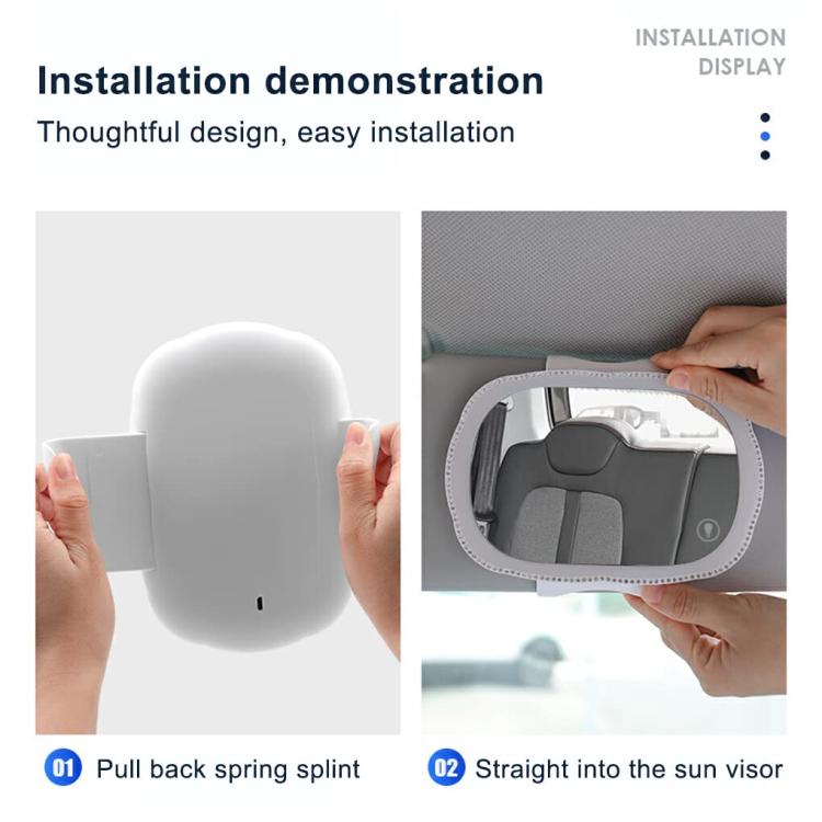 Car sun visor vanity mirror install bracket with LED edge