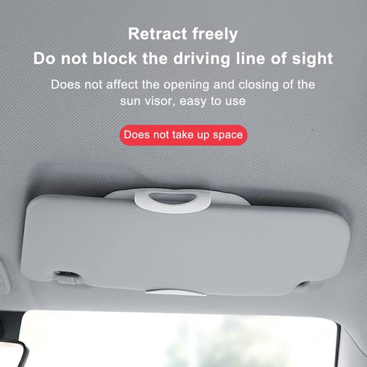 Car sun visor vanity mirror with built-in LED ring, mounted on visor