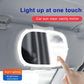 Illuminated LED vanity mirror for car sun visor with touch control
