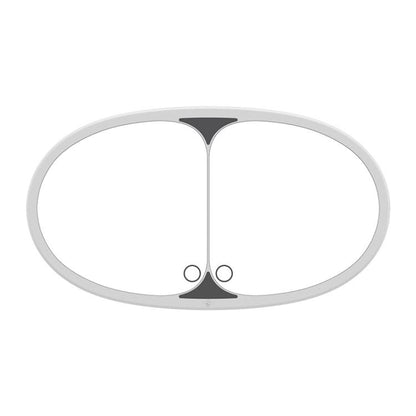 Car sun visor LED mirror, oval frame with dual mirror surfaces and touch controls