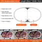 Car sun visor LED mirror with standard and magnifier sections on an oval frame