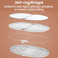 Car sun visor LED mirror showing 360-degree ring light and open lighted housing