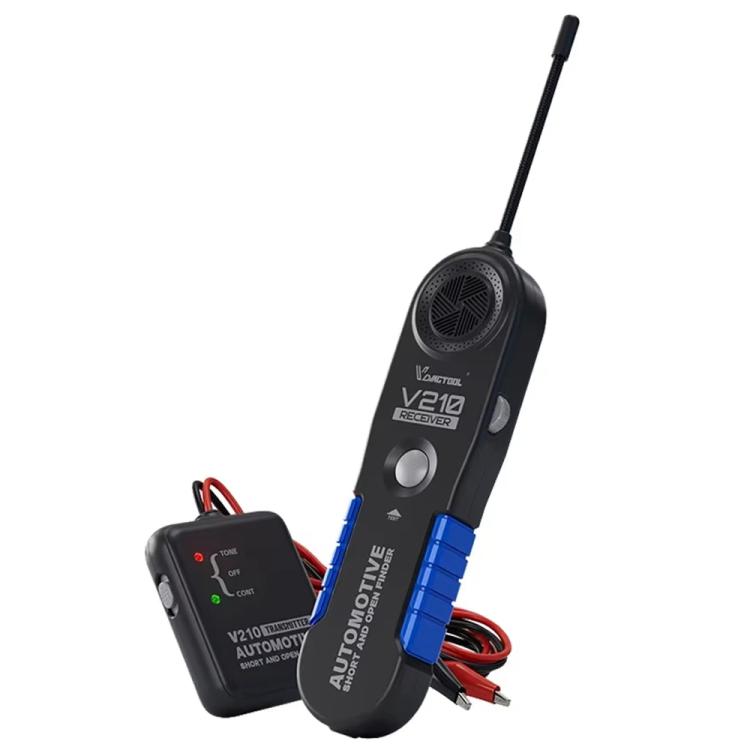 Automotive circuit tester kit with receiver probe and sender unit plus red/black leads