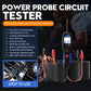 Automobile power circuit probe tester with handheld display and red/black test clips
