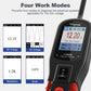 Handheld automotive circuit tester showing 12.20V on LCD screen and mode icons