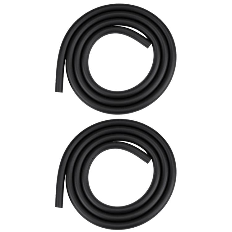 Black foam anti-rattle bicycle cable tubes, two coiled lengths