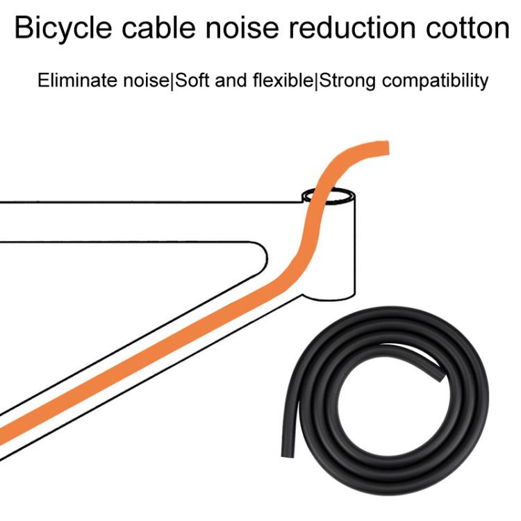 Orange and black coiled foam anti-rattle bicycle cable tubes