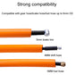 Orange foam anti-rattle cable tubes with end connectors