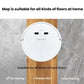 White robot vacuum with attached mop pad