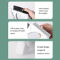 Window cleaning tool with black bristles and TPR-style scraper edge