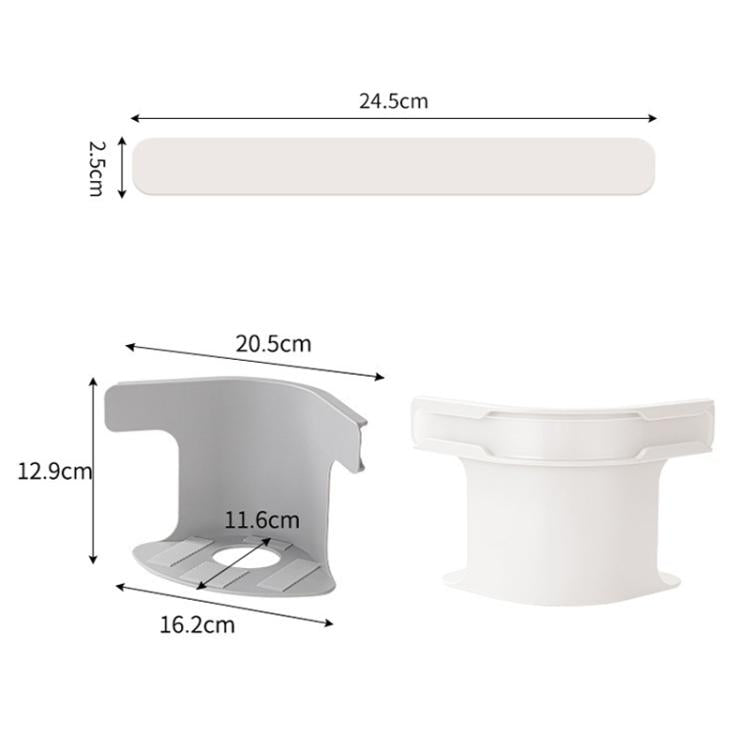 White anti-slip sheet clip dimensions diagram for card slot fixing