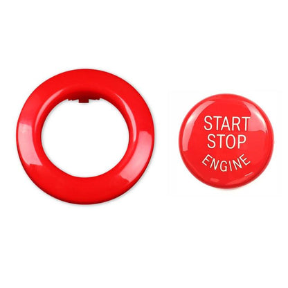 Red one-key start button cover with ring and Start Stop Engine text