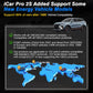Black Bluetooth OBD2 diagnostic adapter shown with vehicle-compatibility graphic