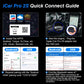 Black Bluetooth OBD2 diagnostic adapter connected near OBD port in car interior