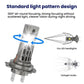 Mini LED headlight bulb shown with focused light pattern and reflector design