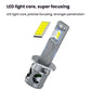 Mini LED car headlight bulb with fan cooling, upright body with twin LED light arrays