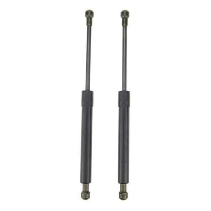 2-piece trunk gas spring struts with black rods and metal mounting ends