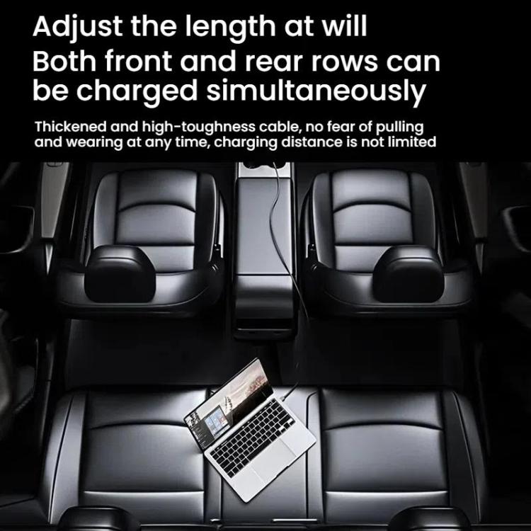 Black dual USB car charger adapter with multiple ports and LED indicator