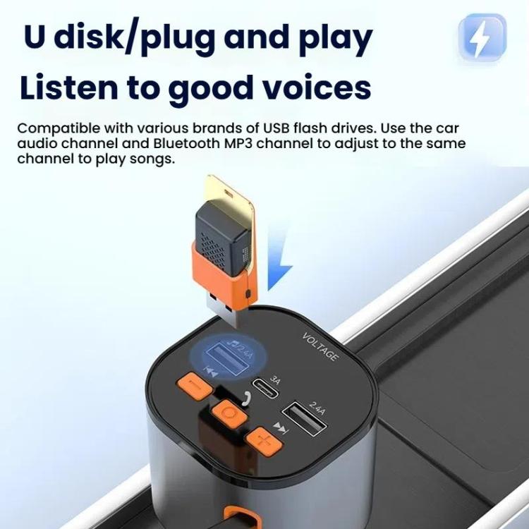 Car USB charger adapter with built-in USB port and clip-on design
