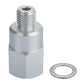 Metal sensor connector adapter, male threaded stud, hex base, includes sealing washer