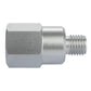 Metal sensor connector with hex mounting, smooth sleeve, and external threads
