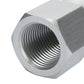 Metal threaded sensor port with internal spiral threads in hex housing