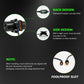 Waterproof wired motorcycle spotlight with side mount and back wiring ports, green LED