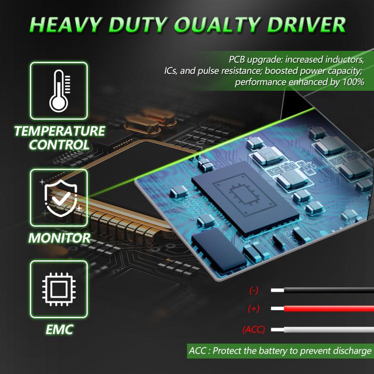 Waterproof motorcycle spotlight driver PCB with temperature control and EMC protection