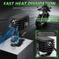Motorcycle LED spotlight with finned heat sink housing and cooling fins