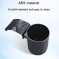 Car dashboard cup holder with angled base and large cylindrical storage cup