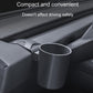 Car dashboard cup holder insert in center console gap; compact cylindrical holder