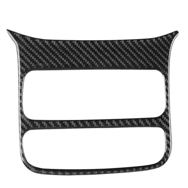 Rear A/C vent adjustment frame sticker, black carbon-fiber look, two openings