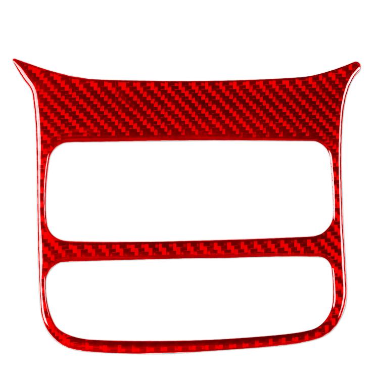 Rear A/C vent adjustment frame sticker, red carbon-fiber look, two openings