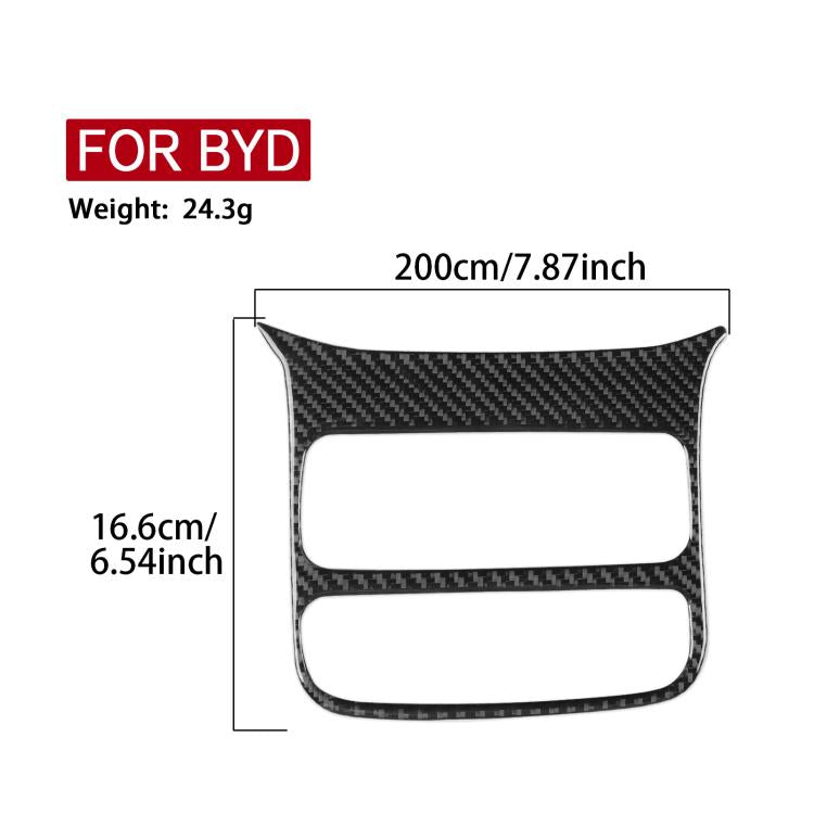 Rear A/C vent adjustment frame sticker, black carbon-fiber pattern, two-window design