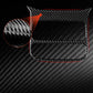 Rear A/C vent adjustment frame sticker, black carbon-fiber with red border highlight