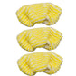 Three yellow-and-white microfiber mop pads, curved oval replacement set